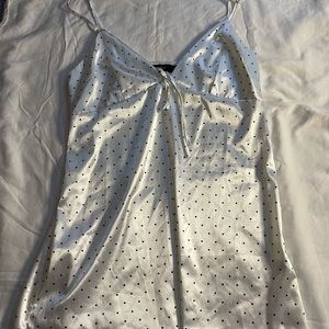 misspap white polkadot slip dress